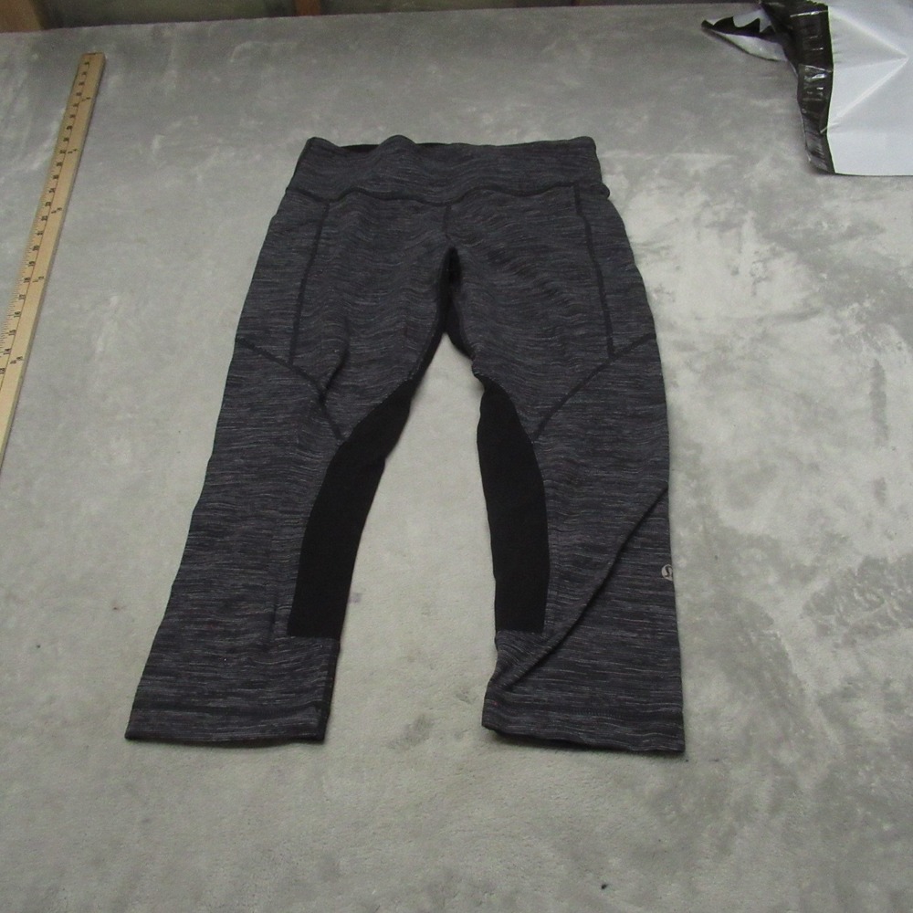Lululemon Leggings Womens 6 Gray Heathered Athletic Yoga Crop Fitness Gym 26x20